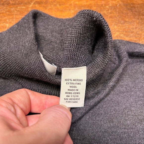Pronto Uomo 100% Merino Wool Sweater Mens L Gray Mock Neck Preppy EUC - Picture 5 of 8